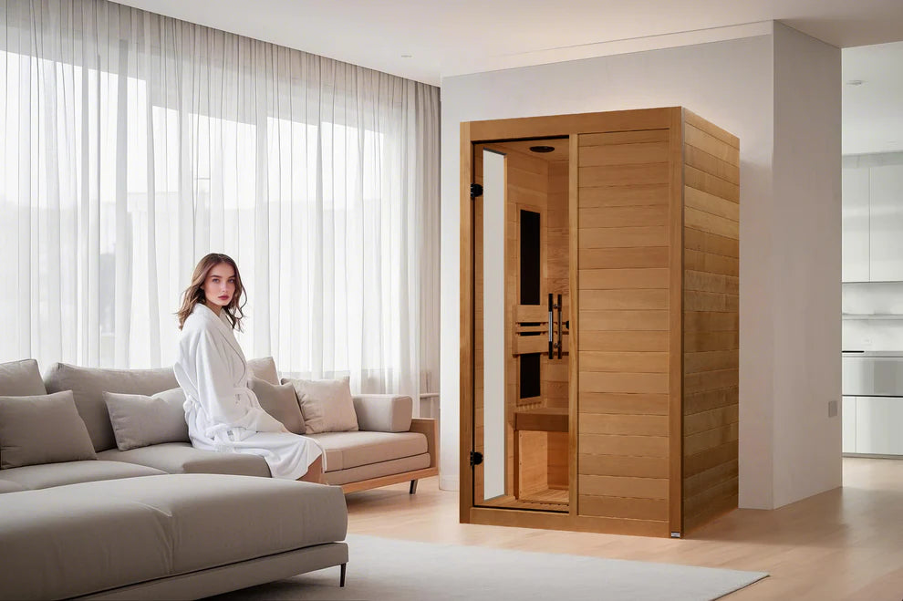 ***New 2026 Model*** Dynamic "Llumeneres" 2 Person Full Spectrum Nero Zero EMF FAR IR Sauna (DYN-6215-03 FS)