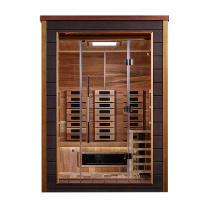 Golden Designs "Nora" 2 Person Outdoor-Indoor PureTech™ Hybrid Full Spectrum Sauna (GDI-8222-01)