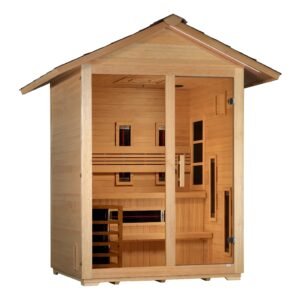 Golden Designs "Carinthia" 3 Person Hybrid (PureTech™ Full Spectrum IR or Traditional Stove) Outdoor Sauna (GDI-8123-01)