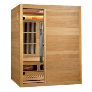 2025 Golden Designs "Soria" 3 Person Hybrid Sauna (Indoor) Full Spectrum and Harvia Traditional Stove (GDI-8330-01)