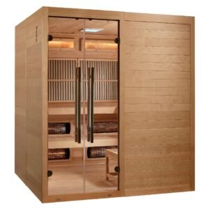 2025 Golden Designs "Toledo" 6 Person Hybrid Sauna (Indoor) Full Spectrum and Harvia Traditional Stove (GDI-8360-01)